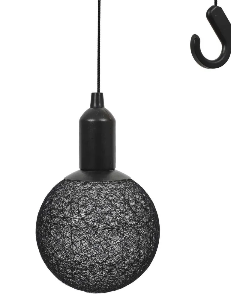 Boule lumineuse à suspendre noire