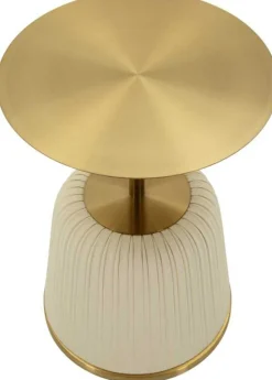 Bout de canapé en métal Egle 40 x 55 cm (Blanc et Doré)
