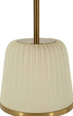 Bout de canapé en métal Egle 40 x 55 cm (Blanc et Doré)