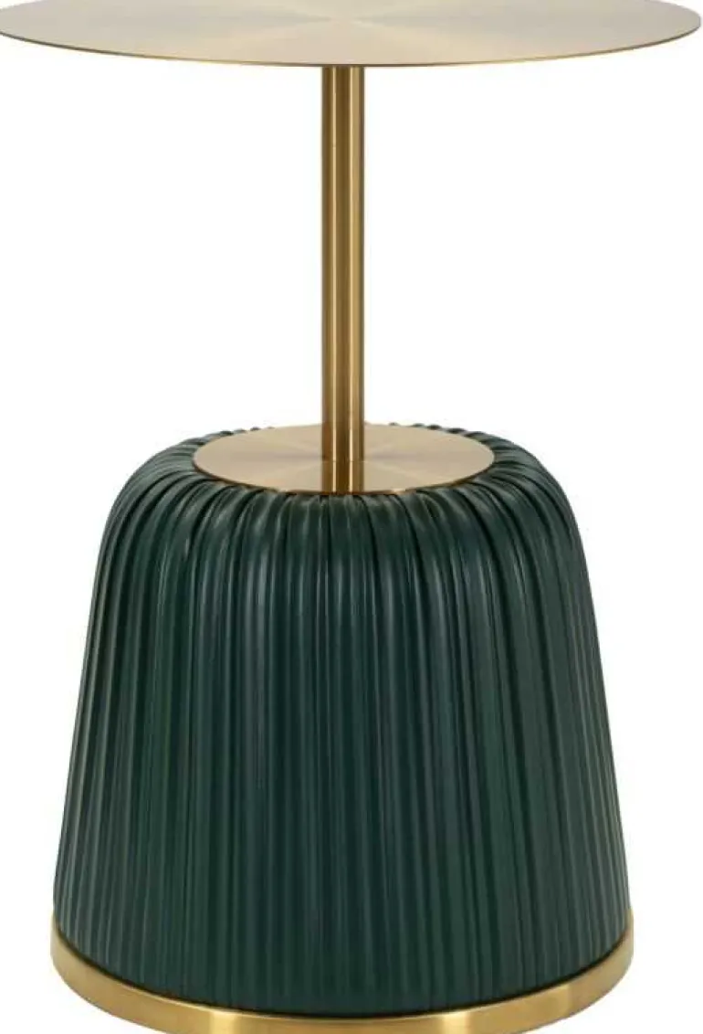 Bout de canapé en métal Egle 40 x 55 cm (Vert et doré)