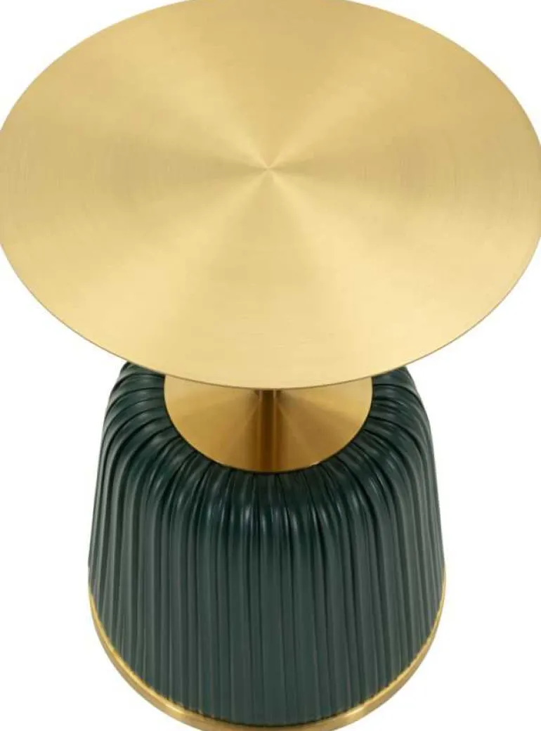 Bout de canapé en métal Egle 40 x 55 cm (Vert et doré)