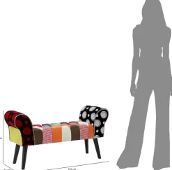 Bout de lit en tissu Panca Imperial 102 x 31 x 54 cm