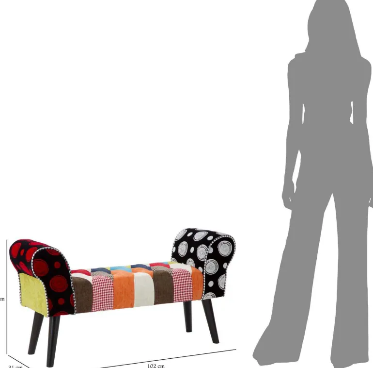 Bout de lit en tissu Panca Imperial 102 x 31 x 54 cm