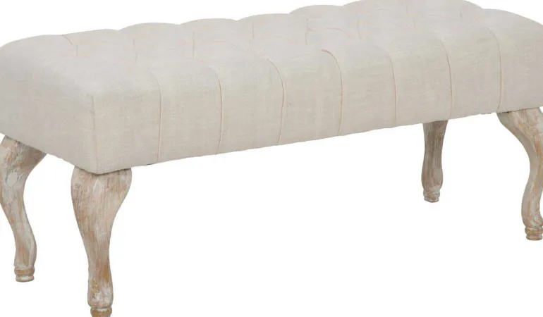 Bout de lit en tissu Provenza 97 x 42 x 40 cm