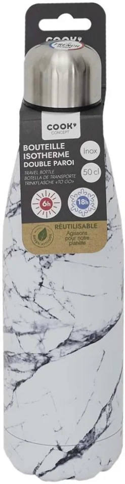 Bouteille de transport en acier inoxydable double paroi 50 cl (Marbre)