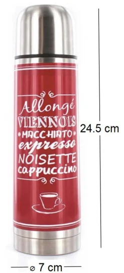 Bouteille de transport en inox 450 ml (Rouge)