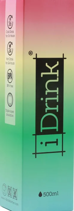 Bouteille isotherme décorée 500 ml (Arc en ciel)