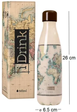 Bouteille isotherme décorée 500 ml (Carte)