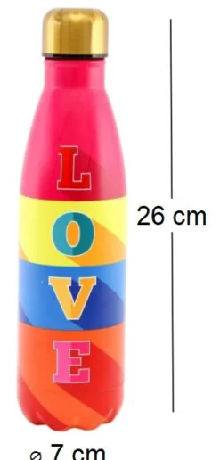 Bouteille isotherme en inox décorée 50 cl (Love)