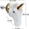 Bouton de porte animal en porcelaine (Tête de licorne)