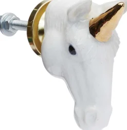 Bouton de porte animal en porcelaine (Tête de licorne)