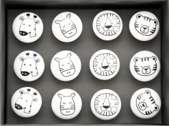 Boutons de meubles pour enfants Animaux (Lot de 12)