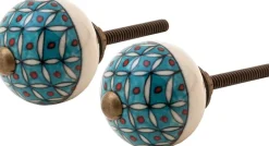 Boutons de porte motifs colorés (Lot de 2)