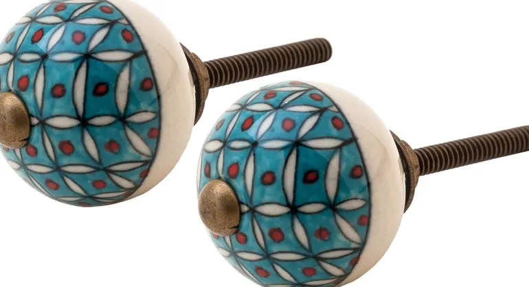 Boutons de porte motifs colorés (Lot de 2)