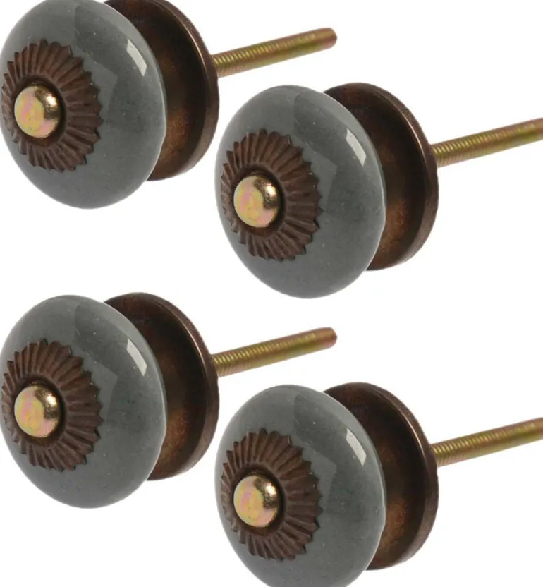 Boutons de porte pour meubles Flacher (Lot de 4) (Gris)