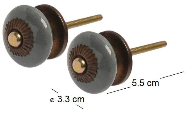 Boutons de porte pour meubles Flacher (Lot de 4) (Gris)