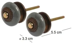 Boutons de porte pour meubles Flacher (Lot de 2) (Gris)