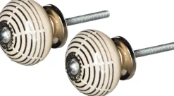 Boutons de porte rond avec cercles (Lot de 2)