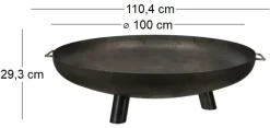Brasero en acier 3 larges pieds (Diamètre 100 cm)