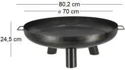 Brasero en acier 3 larges pieds (Diamètre 70 cm)