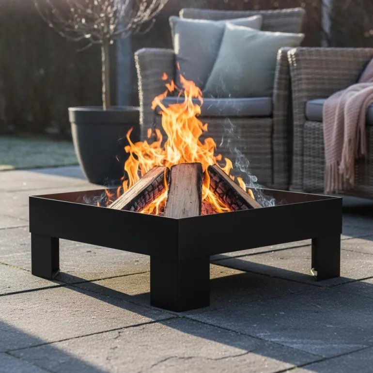 Brasero en acier peint plateforme (80 cm)