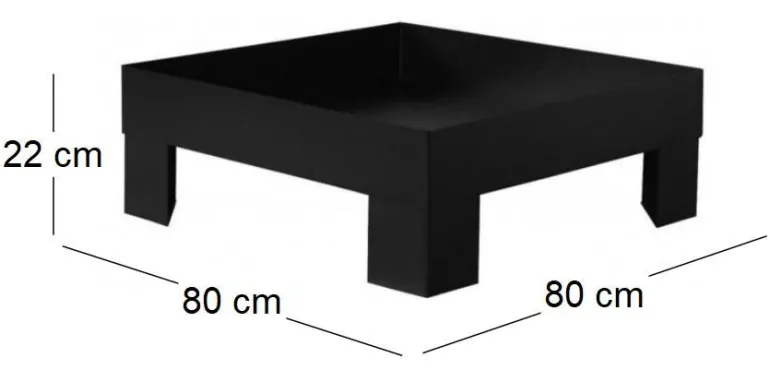 Brasero en acier peint plateforme (80 cm)