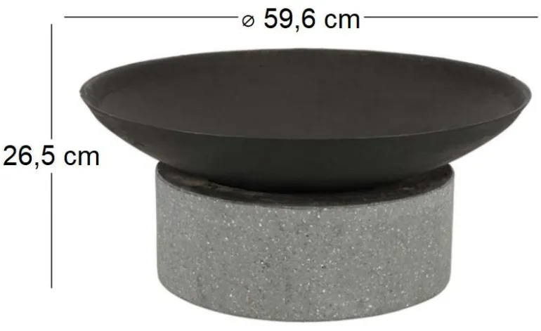 Brasero en fonte et granit Anneau (59.6 x 26.5 cm)