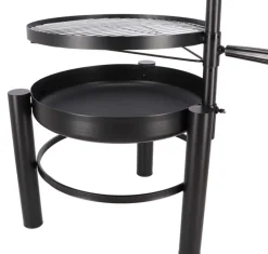 Brasero en métal avec grille de cuisson intégrée (54 x 66.5 x 69 cm)