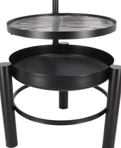 Brasero en métal avec grille de cuisson intégrée (54 x 66.5 x 69 cm)