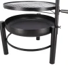 Brasero en métal avec grille de cuisson intégrée (66 x 78 x 69 cm)