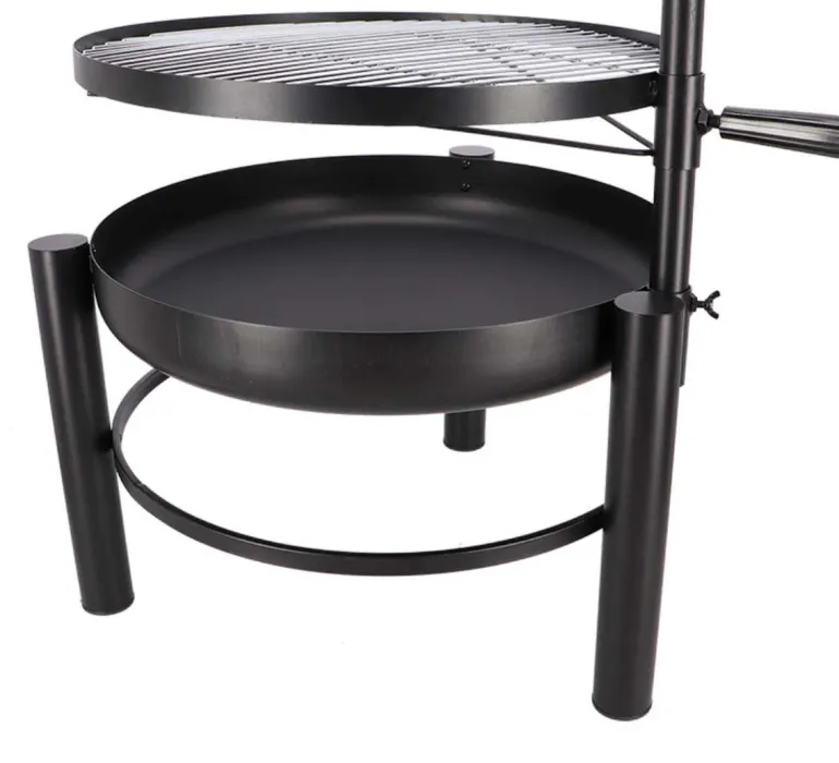 Brasero en métal avec grille de cuisson intégrée (66 x 78 x 69 cm)