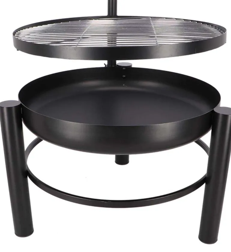 Brasero en métal avec grille de cuisson intégrée (66 x 78 x 69 cm)