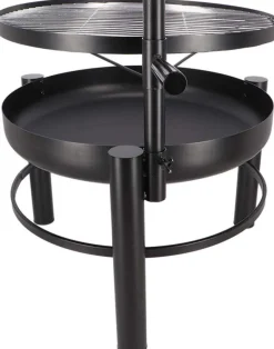 Brasero en métal avec grille de cuisson intégrée (66 x 78 x 69 cm)