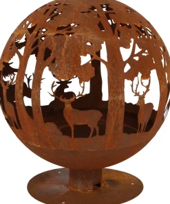 Brasero rond en métal rouillé (Forêt)