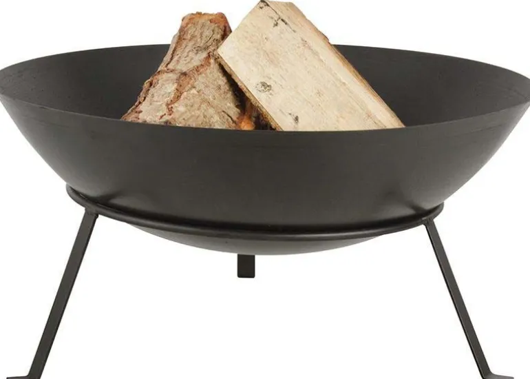 Brasero rond en métal sur pied (49,5 x 24,5 cm)