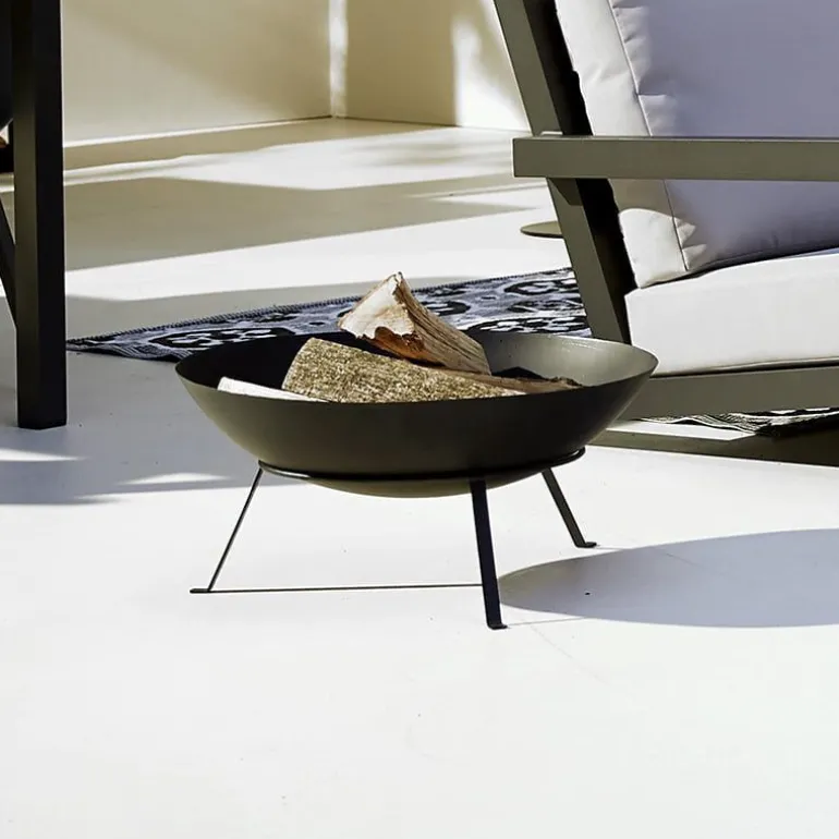 Brasero rond en métal sur pied (49,5 x 24,5 cm)