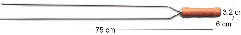 Brochette double en inox et bois Churrasco