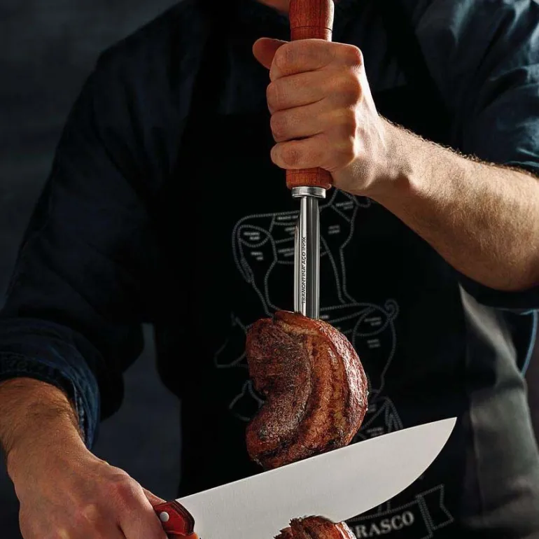 Brochette en inox et bois 55 cm Churrasco