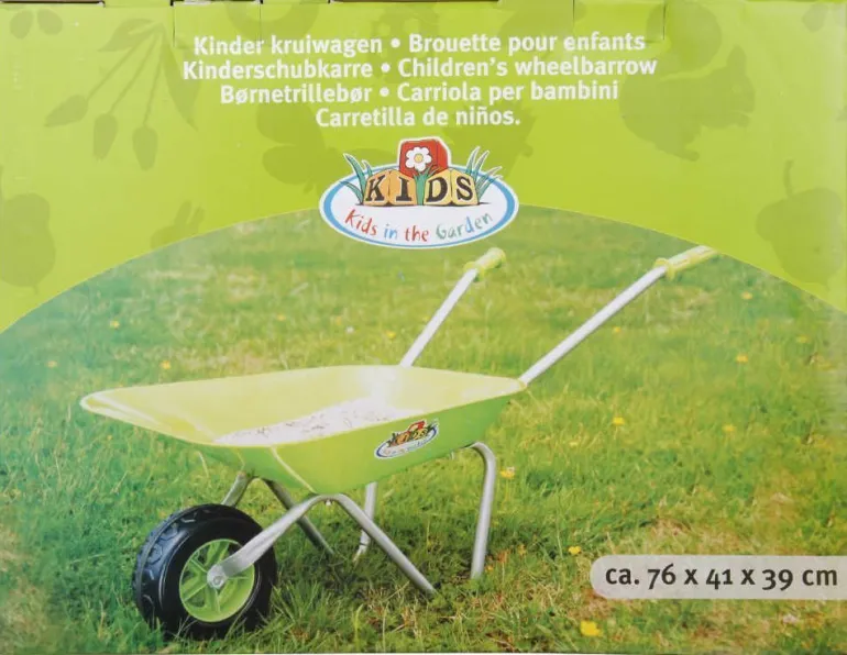 Brouette verte en métal enfant