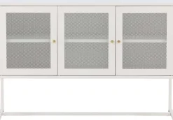Buffet 3 portes en acier Malla (Gris clair)
