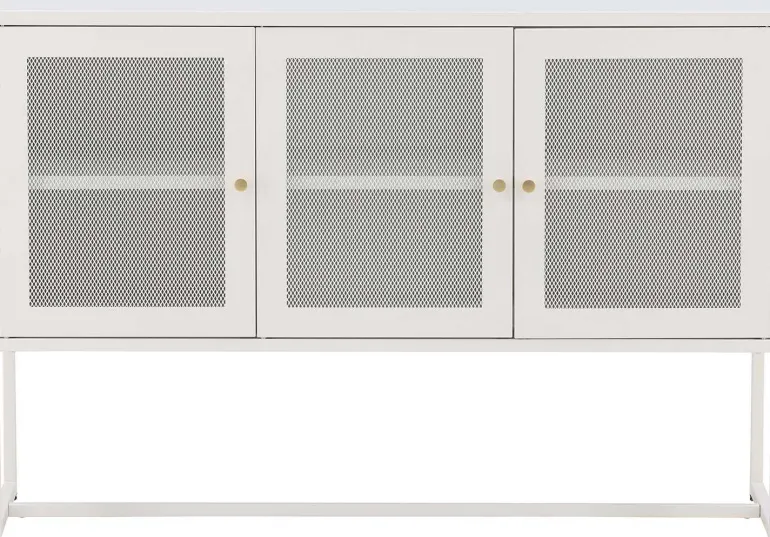 Buffet 3 portes en acier Malla (Gris clair)
