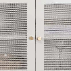 Buffet 3 portes en acier Malla (Gris clair)
