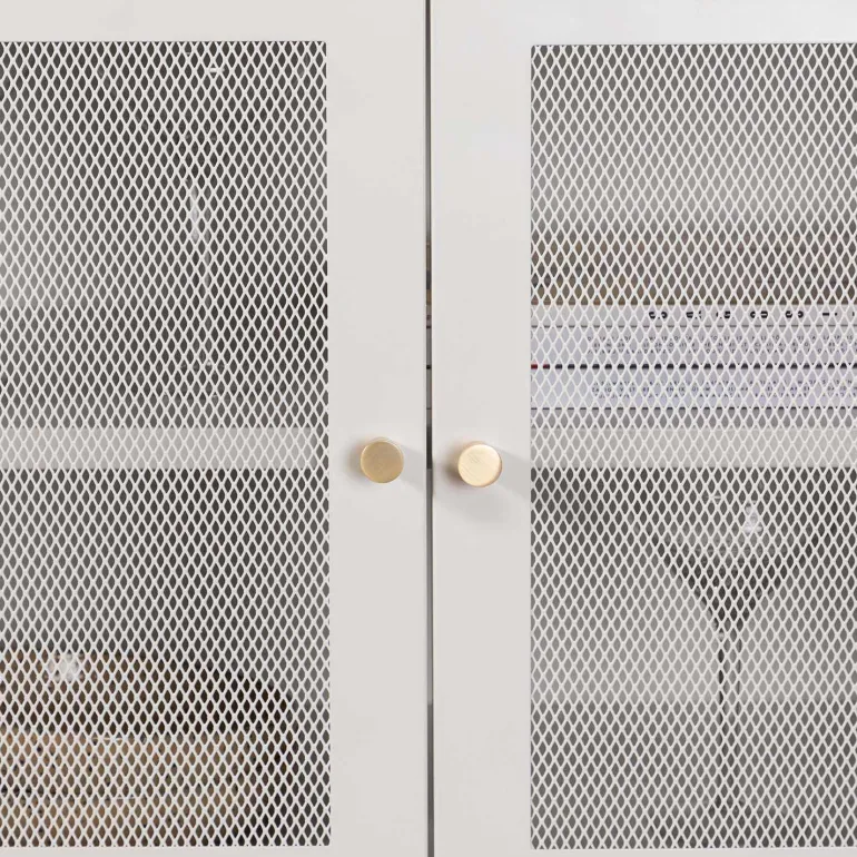 Buffet 3 portes en acier Malla (Gris clair)