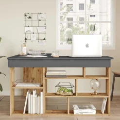Bureau d'angle en aggloméré Clic (Pin et noir)