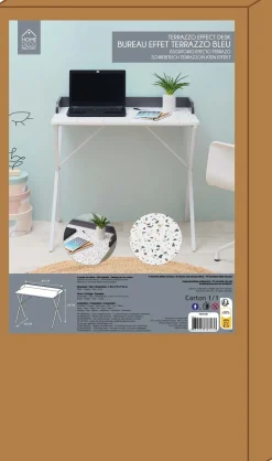 Bureau en métal et MDF Terrazzo (Gris)