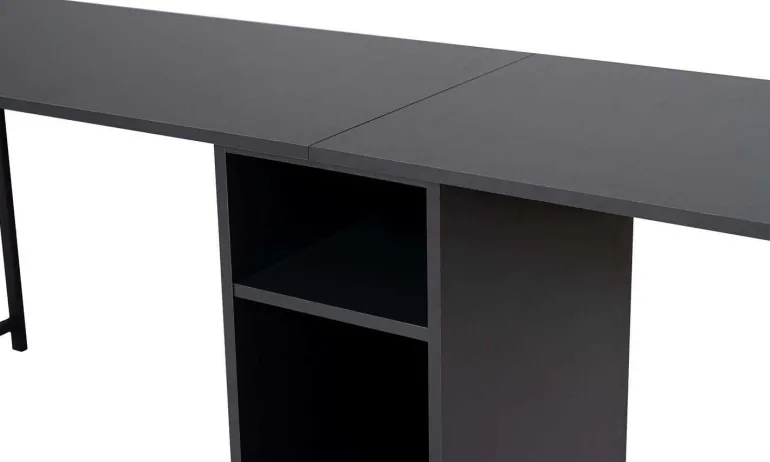 Bureau 2 places en aggloméré Twin (Anthracite, Noir)