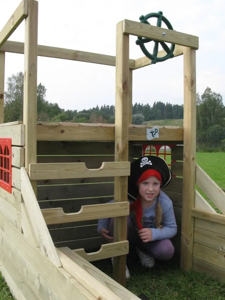 Cabane bateau pirate Galleon en bois