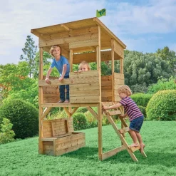 Cabane sur pilotis enfant coffre à jouets intégré Tower