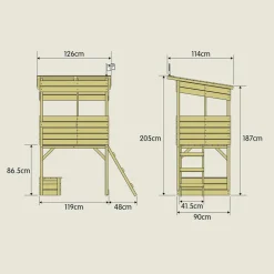 Cabane sur pilotis enfant coffre à jouets intégré Tower