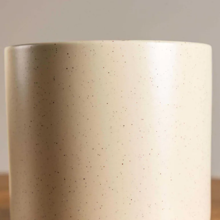 Cache pot en grès Sane 11x10 cm (Beige)